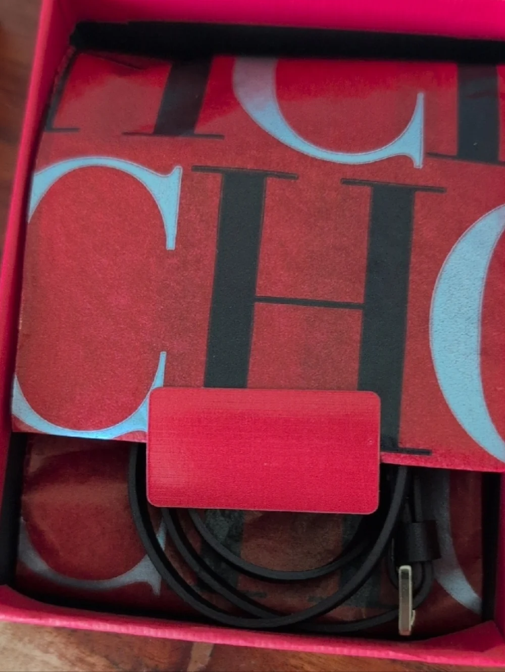Carolina Herrera Black Leather Wrap Bracelet - Picture 3 of 9